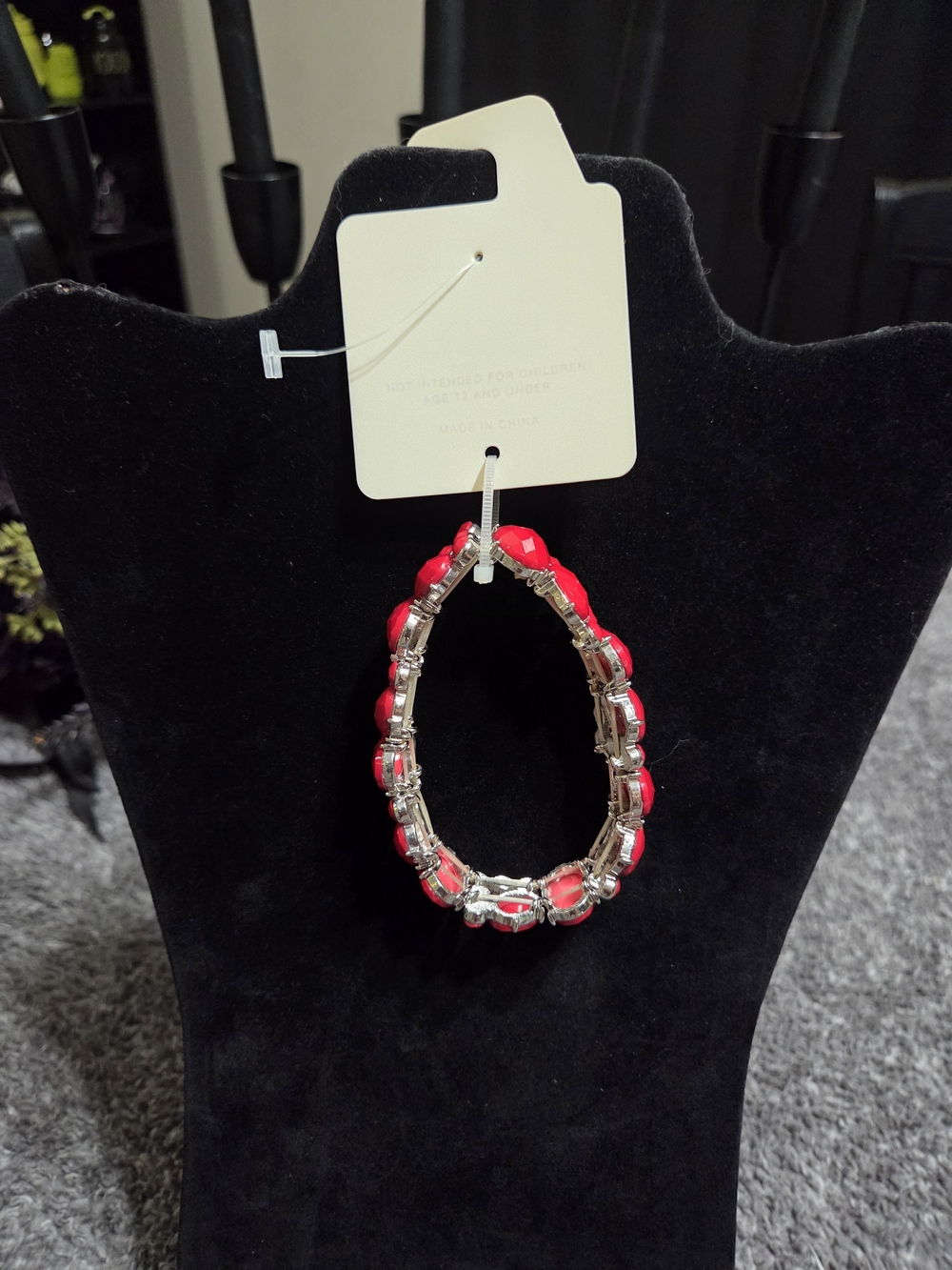 Cato Red and Silver Teardrop Bracelet
